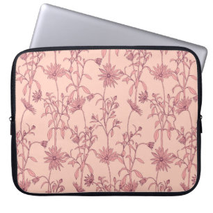 Housse Pour Ordinateur Portable Éléments vintages floraux, arrière - plan sans sou