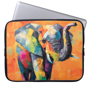 Housse Pour Ordinateur Portable Eléphant arc-en-ciel Abstrait