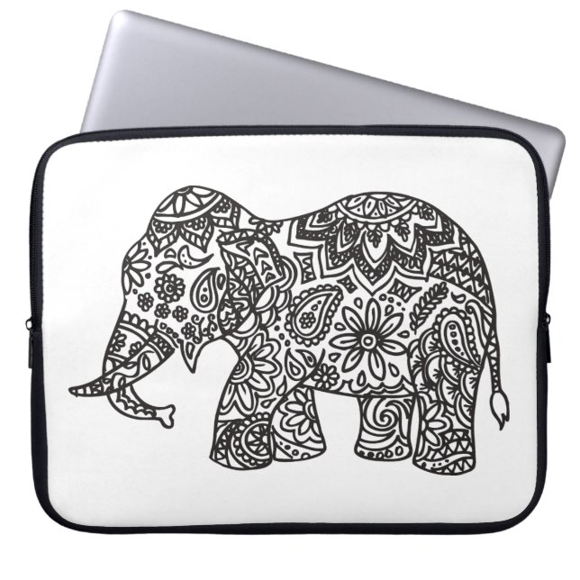 Housse Pour Ordinateur Portable Éléphant de griffonnage (Devant)
