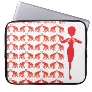 Housse Pour Ordinateur Portable Éléphant rouge