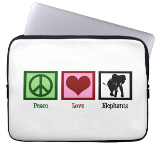 Housse Pour Ordinateur Portable Éléphants d'amour de paix