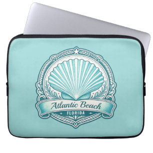 Housse Pour Ordinateur Portable Emblème côtier de coquillage de Atlantic Beach FL