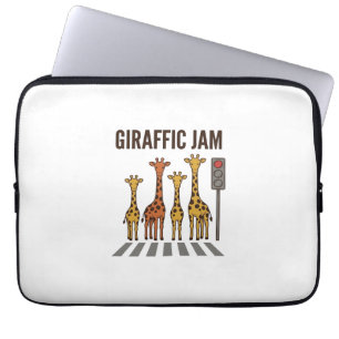 Housse Pour Ordinateur Portable Embouteillage giraffic Drôle de girafe traversant