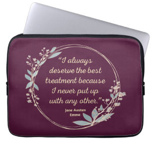Housse Pour Ordinateur Portable Emma By Jane Austen Citation II - Style mignon
