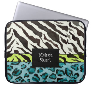 Housse Pour Ordinateur Portable Empreinte de léopard Zebra, Sleeve Personnalisé