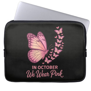 Housse Pour Ordinateur Portable En octobre Papillon Rose Poitrine