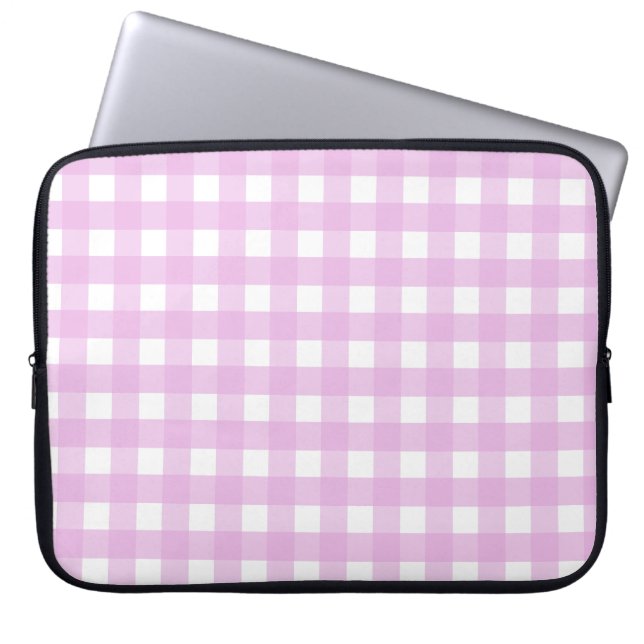 Housse Pour Ordinateur Portable En vichy rose pâle (Devant)