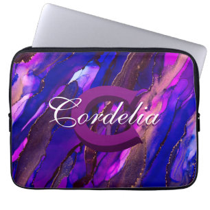 Housse Pour Ordinateur Portable Encre d'alcool violet nudscape