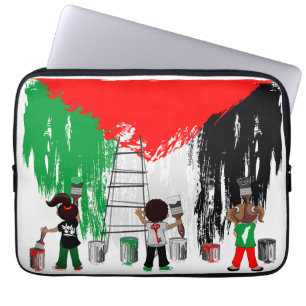 Housse Pour Ordinateur Portable Enfants de Gaza peignant le drapeau de la Palestin