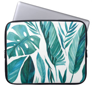 Housse Pour Ordinateur Portable Ensemble de feuilles abstraits de palmiers tropica