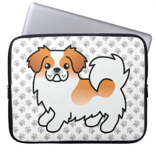 Housse Pour Ordinateur Portable Épagneul tibétain parti-coloré rouge Chien et patt