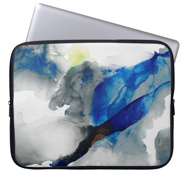Housse Pour Ordinateur Portable Ephéméral - Bleu et gris (Devant)