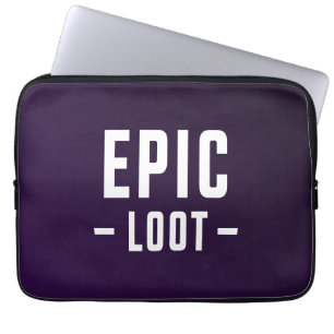 Housse Pour Ordinateur Portable Epic Loot Gamer Purple White Ado Slogan