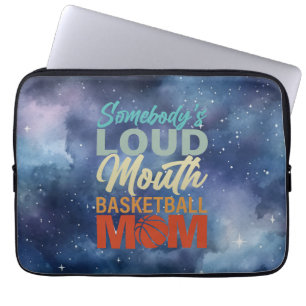 Housse Pour Ordinateur Portable Esprit de maman de basketball à bouche forte de qu