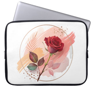 Housse Pour Ordinateur Portable Eternal Blush: A Modern Rose in Abstract Harmony
