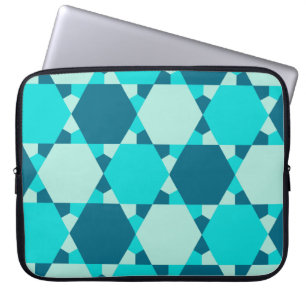Housse Pour Ordinateur Portable Étoile bleue de David Motif d'illusion optique