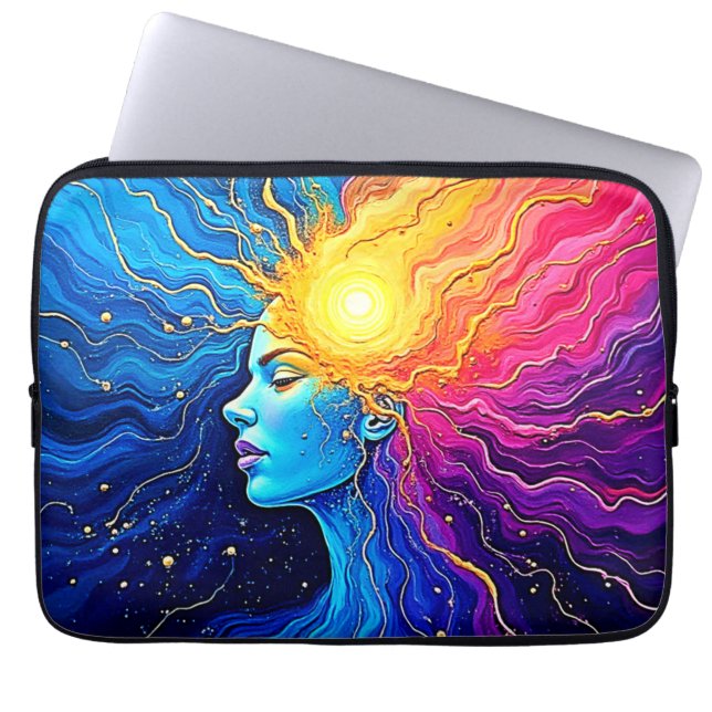 Housse Pour Ordinateur Portable Éveil de l'esprit cosmique radiant (Devant)