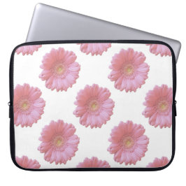 Housse Pour Ordinateur Portable Faisée de gerbera rose pâle