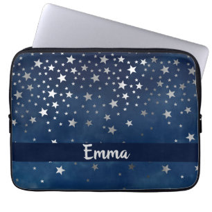 Housse Pour Ordinateur Portable Falling Silver Stars Celestial Personnalisé