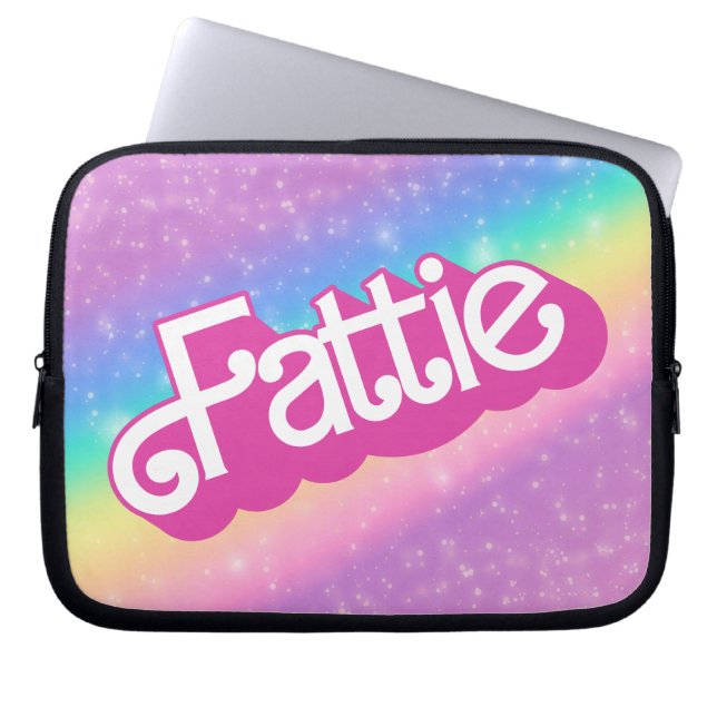 Housse Pour Ordinateur Portable Fattie Plus Size Rainbow Retro 90's Nostalgie rose (Devant)
