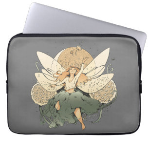 Housse Pour Ordinateur Portable Fée Enchantante - Imaginaire lunaire