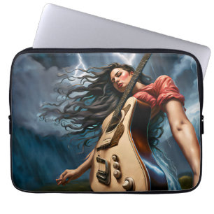 Housse Pour Ordinateur Portable Femme de guitare torsadée