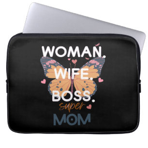 Housse Pour Ordinateur Portable Femme, femme, patron, super maman