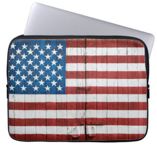 Housse Pour Ordinateur Portable Fermes American Flag Barn Mural