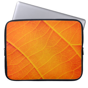 Housse Pour Ordinateur Portable fermeture Abstraite d'un texte feuille orange et j