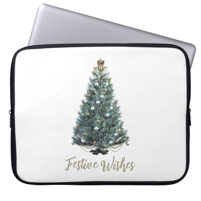 Housse Pour Ordinateur Portable Festive Wishes. Christmas tree design (Devant)