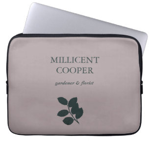 Housse Pour Ordinateur Portable Feuille gris foncé silhouette violet