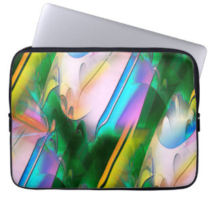 Housse Pour Ordinateur Portable feuilles colorés Abstraits avec style psychédéliqu