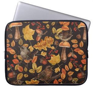 Housse Pour Ordinateur Portable Feuilles d'automne, baies, champignons et fleurs