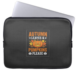 Housse Pour Ordinateur Portable Feuilles d'automne Citrouille Halloween Design
