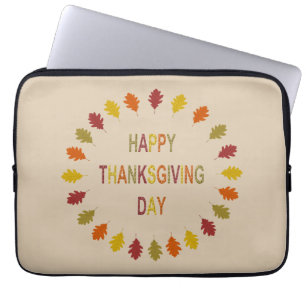 Housse Pour Ordinateur Portable Feuilles de chêne de Thanksgiving