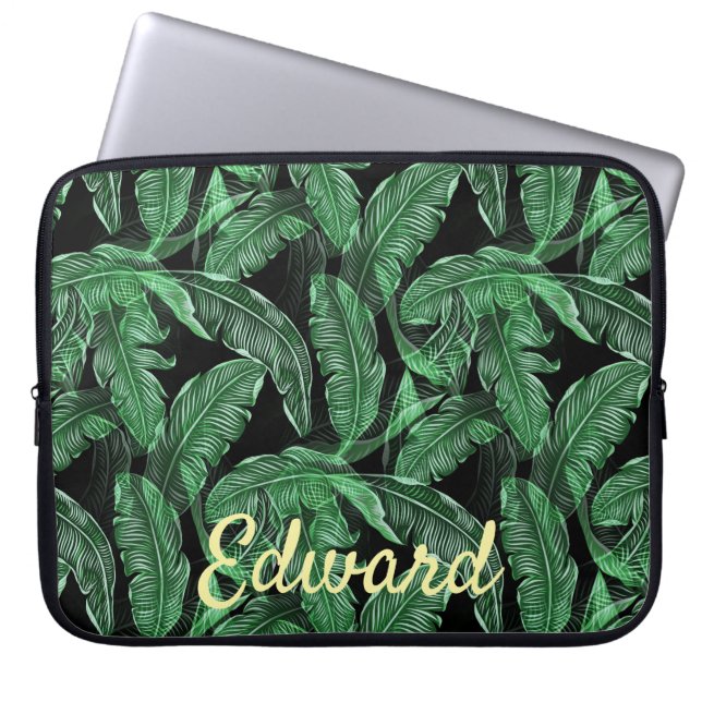 Housse Pour Ordinateur Portable Feuilles de la jungle luxuriante (Devant)
