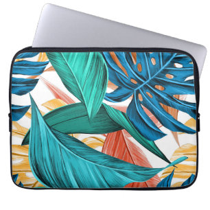 Housse Pour Ordinateur Portable Feuilles de palmiers exotiques tropicaux
