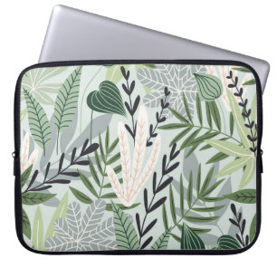 Housse Pour Ordinateur Portable Feuilles tropicaux : impression Vintage à main.