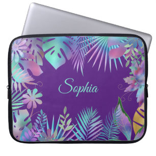 Housse Pour Ordinateur Portable Feuilles tropicaux Iridescendant, do-it-yourself N