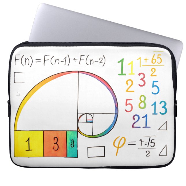 Housse Pour Ordinateur Portable Fibonacci Sleeve Spiral Electronique (Devant)