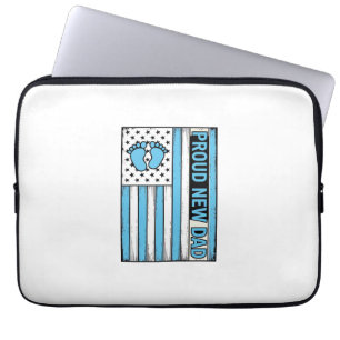 Housse Pour Ordinateur Portable Fier Nouveau Papa Pieds de Bébé Drapeau Vector Des