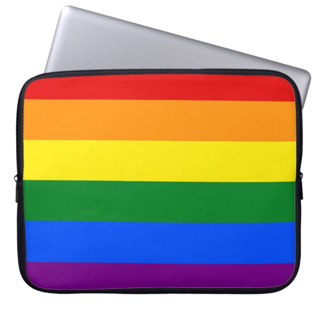 Housse Pour Ordinateur Portable Fierté LGBT Arc-en-ciel strié (Devant)