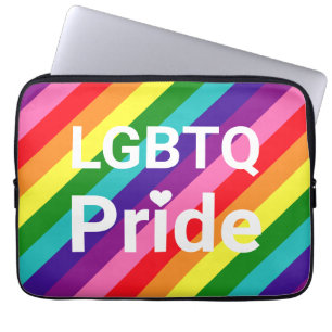 Housse Pour Ordinateur Portable Fierté LGBTQ Cœur Rayure Arc-en-ciel Tech