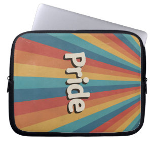 Housse Pour Ordinateur Portable Fierté LGBTQ+ Soleil Rétro