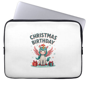 Housse Pour Ordinateur Portable Fille d'anniversaire de Noël vintage licorne migno