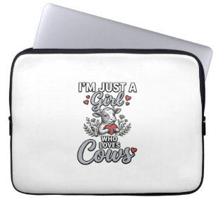 Housse Pour Ordinateur Portable Fille qui aime les vaches Design de chemise de vac