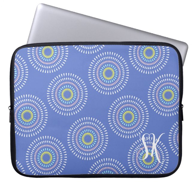 Housse Pour Ordinateur Portable Fireworks bleu japonais (Devant)