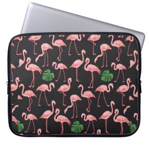 Housse Pour Ordinateur Portable flamand avec motif feuille monstera palm.