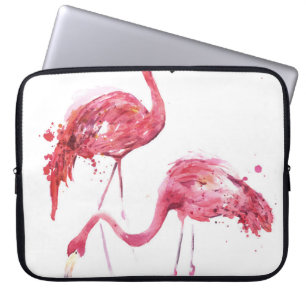 Housse Pour Ordinateur Portable Flamants roses aquarelle, Design élégant.