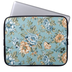 Housse Pour Ordinateur Portable Fleur botanique d'aquarelle sans couleur